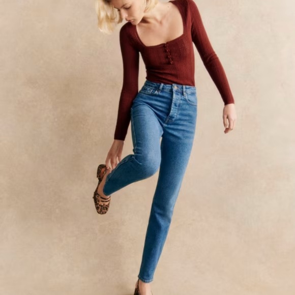 Sézane Denim Straight Leg Jeans - Picture 1 of 9